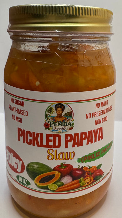 Pickled Papaya Slaw (Spicy) Pikliz Papay
