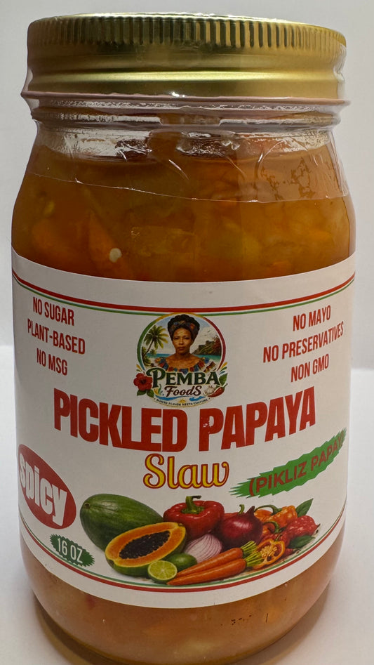 Pickled Papaya Slaw (Spicy) Pikliz Papay