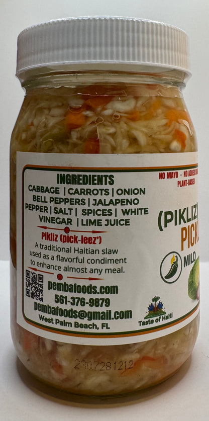 Pickled Cabbage Slaw ( MILD ) "PIKLIZ"